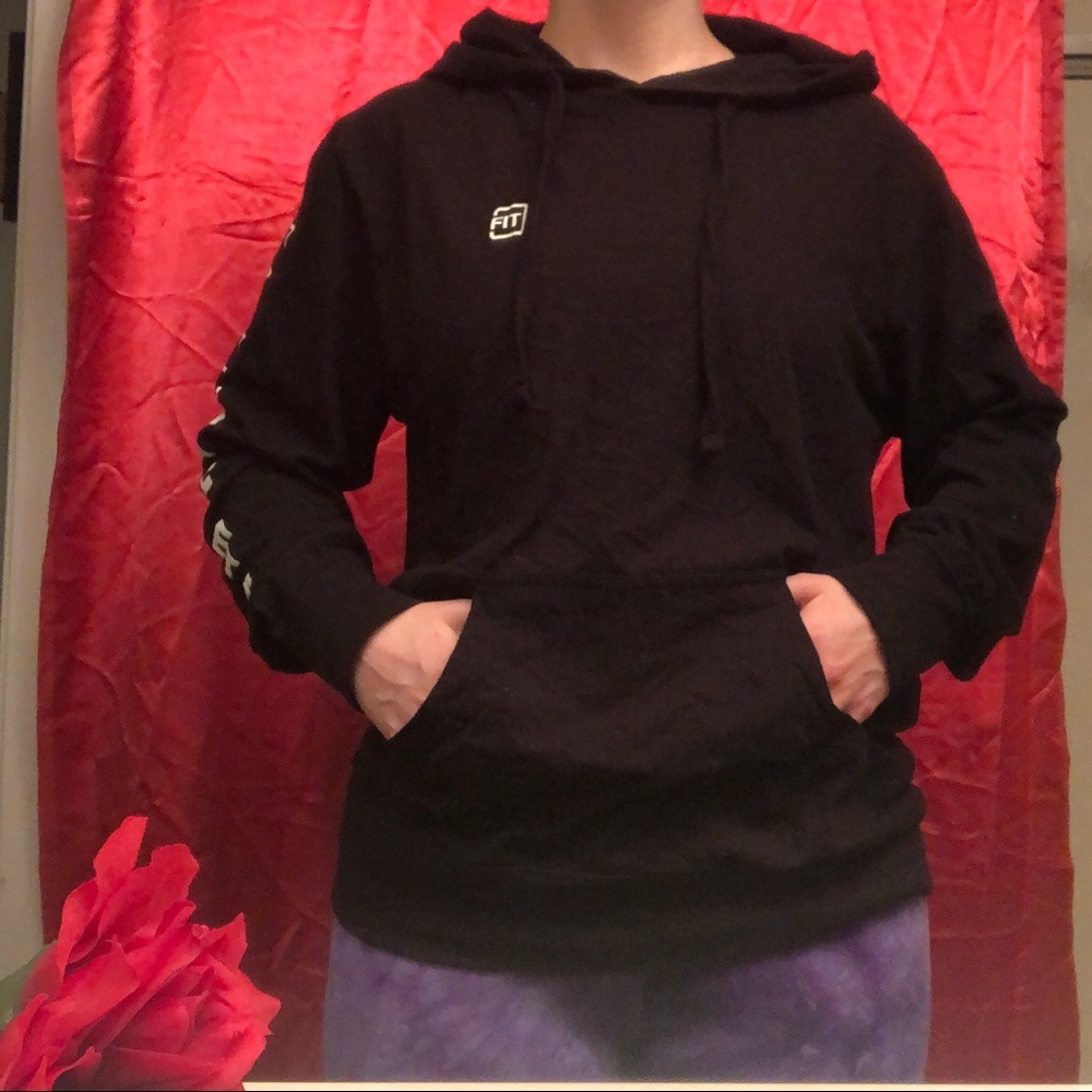 NWT Black sweatshirt with hoodie —#83 - Picture 3 of 9